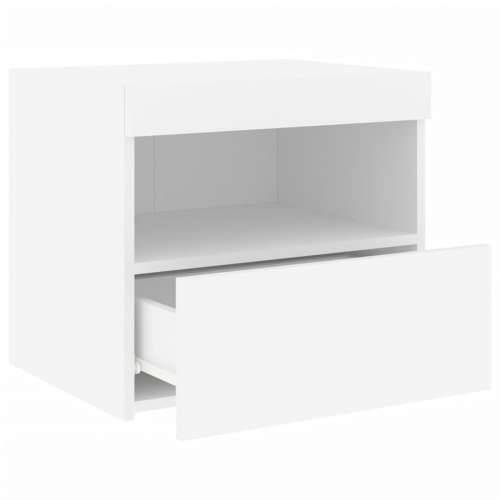 Noćni ormarić s LED svjetlima bijeli 50 x 40 x 45 cm - Bijela 1 Cijena