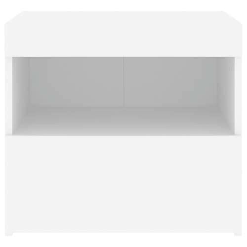 Noćni ormarić s LED svjetlima bijeli 50 x 40 x 45 cm - Bijela 1 Cijena
