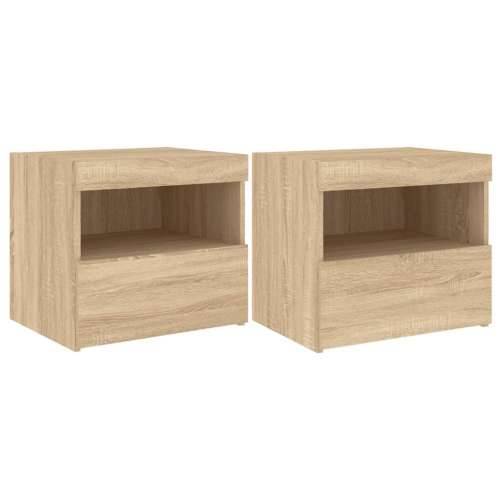 Noćni ormarići s LED svjetlima 2 kom boja hrasta 50x40x45 cm - sonoma hrast 2 Cijena