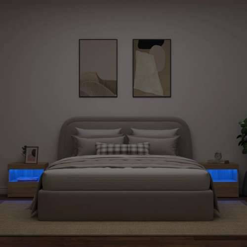Noćni ormarići s LED svjetlima 2 kom boja hrasta 50x40x45 cm - sonoma hrast 2 Cijena