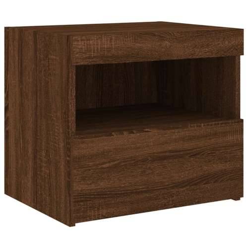 Noćni ormarić s LED svjetlima boja smeđeg hrasta 50x40x45 cm - Smeđi hrast 1 Cijena