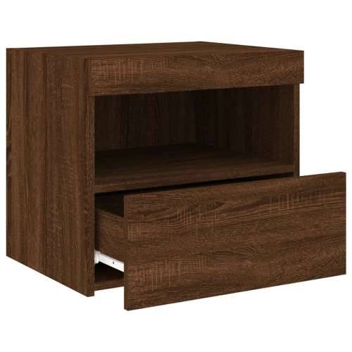 Noćni ormarić s LED svjetlima boja smeđeg hrasta 50x40x45 cm - Smeđi hrast 1 Cijena