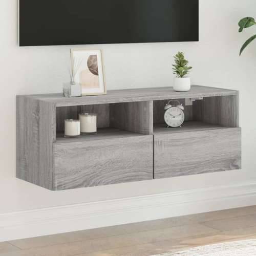 Zidni TV ormarić siva boja hrasta 80x30x30 cm konstruirano drvo - Sivi hrast sonoma 1 80 cm Cijena
