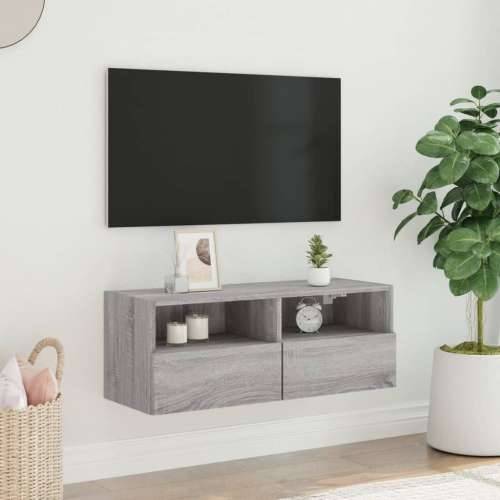 Zidni TV ormarić siva boja hrasta 80x30x30 cm konstruirano drvo - Sivi hrast sonoma 1 80 cm Cijena