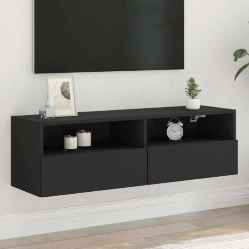 Zidni TV ormarić crni 100 x 30 x 30 cm od konstruiranog drva - Crna 1 100 cm Cijena
