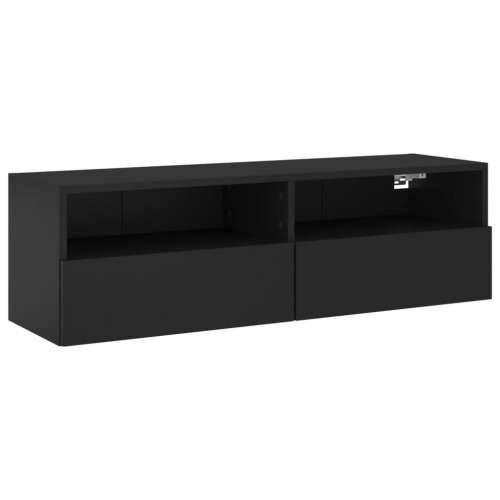 Zidni TV ormarić crni 100 x 30 x 30 cm od konstruiranog drva - Crna 1 100 cm Cijena