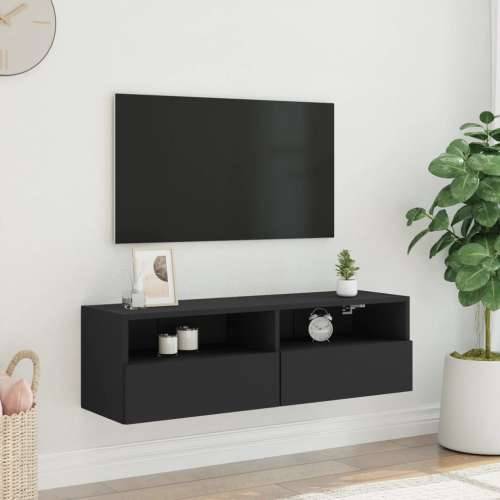 Zidni TV ormarić crni 100 x 30 x 30 cm od konstruiranog drva - Crna 1 100 cm Cijena