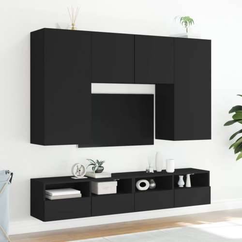 Zidni TV ormarić crni 100 x 30 x 30 cm od konstruiranog drva - Crna 1 100 cm Cijena