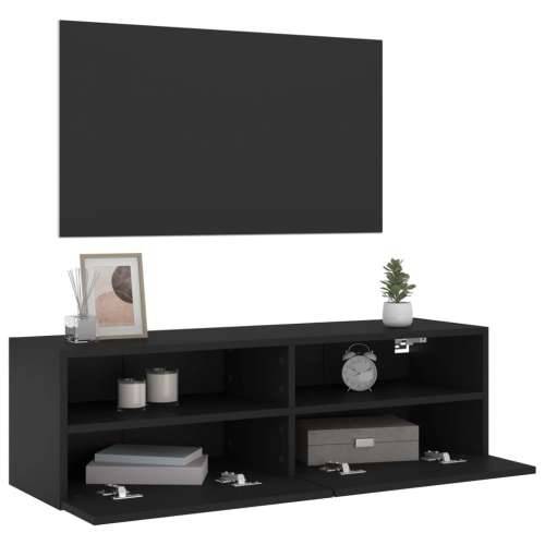 Zidni TV ormarić crni 100 x 30 x 30 cm od konstruiranog drva - Crna 1 100 cm Cijena