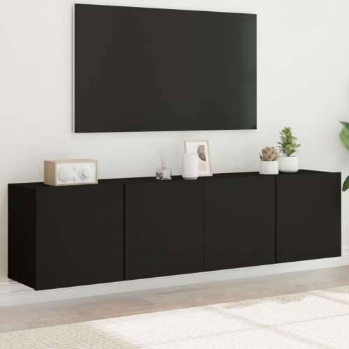 Zidni TV ormarići 2 kom crni 80x30x41 cm - Crna 2 80 cm Cijena