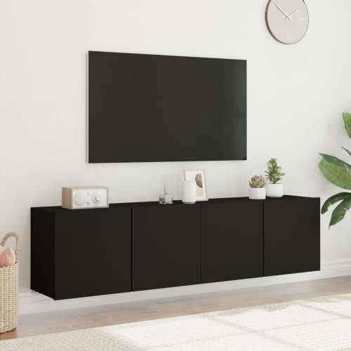 Zidni TV ormarići 2 kom crni 80x30x41 cm - Crna 2 80 cm Cijena