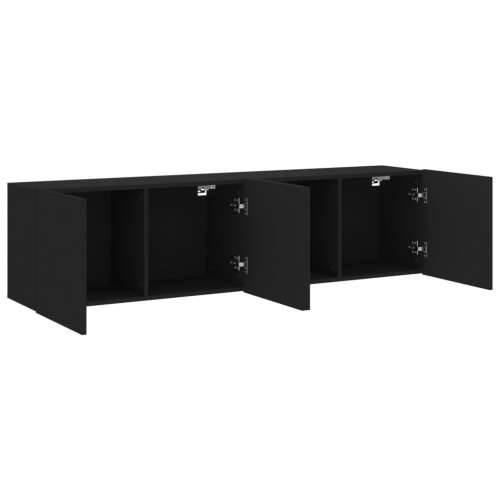 Zidni TV ormarići 2 kom crni 80x30x41 cm - Crna 2 80 cm Cijena