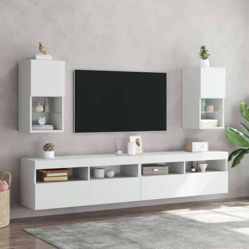 TV ormarići s LED svjetlima 2 kom bijeli 30,5x30x60 cm - Bijela 2 60 cm 30.5 cm Cijena