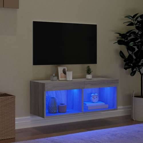 TV ormarić s LED svjetlima boja hrasta 80x30x30 cm - Sivi hrast sonoma 1 80 cm Cijena