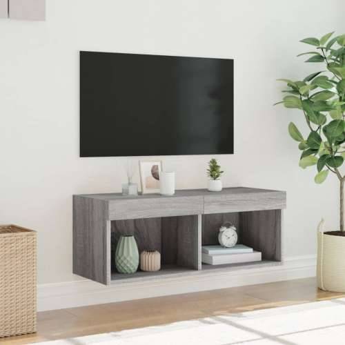 TV ormarić s LED svjetlima boja hrasta 80x30x30 cm - Sivi hrast sonoma 1 80 cm Cijena
