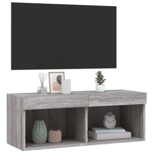 TV ormarić s LED svjetlima boja hrasta 80x30x30 cm - Sivi hrast sonoma 1 80 cm Cijena