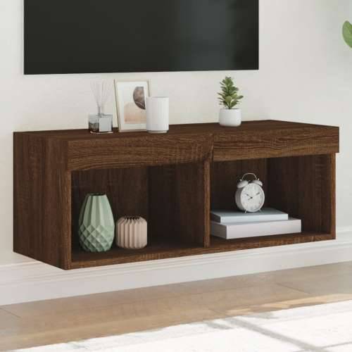 TV ormarić s LED svjetlima boja smeđeg hrasta 80x30x30 cm - Smeđi hrast 1 80 cm Cijena