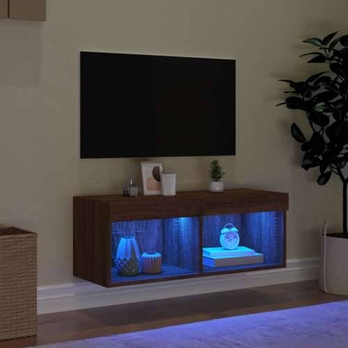 TV ormarić s LED svjetlima boja smeđeg hrasta 80x30x30 cm - Smeđi hrast 1 80 cm Cijena