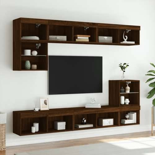TV ormarić s LED svjetlima boja smeđeg hrasta 80x30x30 cm - Smeđi hrast 1 80 cm Cijena