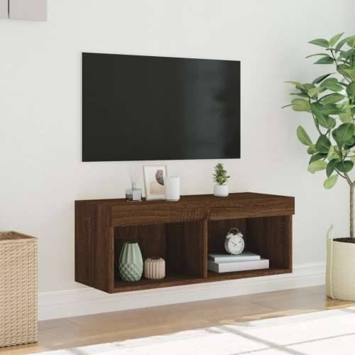 TV ormarić s LED svjetlima boja smeđeg hrasta 80x30x30 cm - Smeđi hrast 1 80 cm Cijena