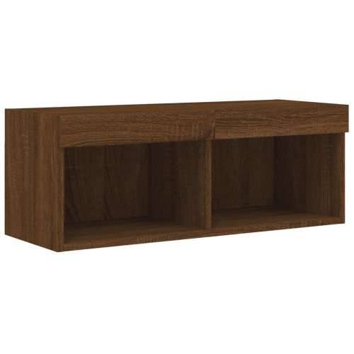 TV ormarić s LED svjetlima boja smeđeg hrasta 80x30x30 cm - Smeđi hrast 1 80 cm Cijena