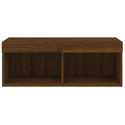 TV ormarić s LED svjetlima boja smeđeg hrasta 80x30x30 cm - Smeđi hrast 1 80 cm Cijena