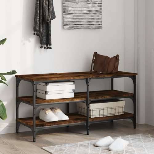 Klupa za cipele boja hrasta 100x38,5x49 cm konstruirano drvo - Dimljeni hrast 100 x 38.5 x 49 cm Cijena