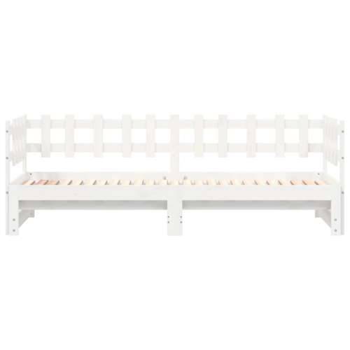 Dnevni ležaj na izvlačenje bijeli 2x(90x200)cm masivna borovina - Bijela 90 x 200 cm Cijena