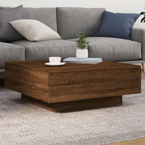 Stolić za kavu s LED svjetlima smeđi hrast 80x80x31 cm - Smeđi hrast 80 x 80 x 31 cm 1 Cijena