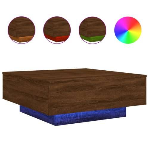 Stolić za kavu s LED svjetlima smeđi hrast 80x80x31 cm - Smeđi hrast 80 x 80 x 31 cm 1 Cijena