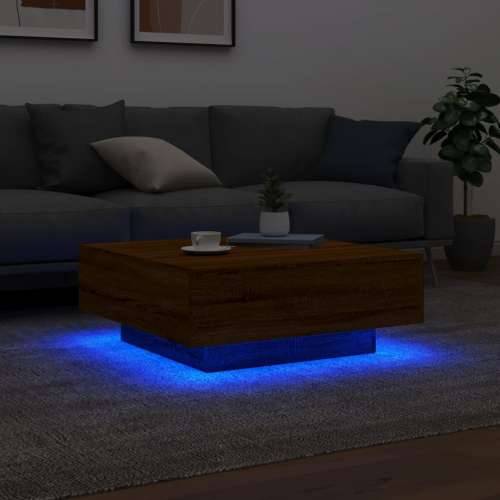Stolić za kavu s LED svjetlima smeđi hrast 80x80x31 cm - Smeđi hrast 80 x 80 x 31 cm 1 Cijena
