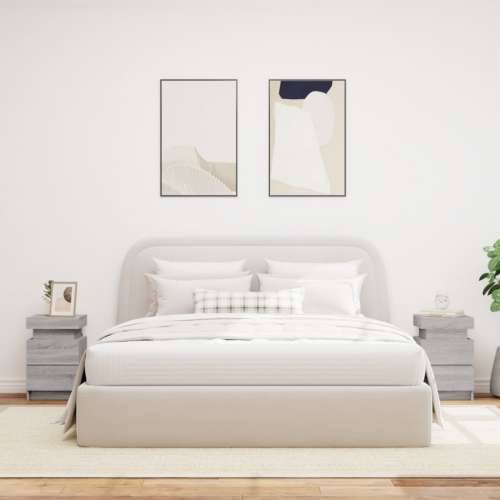 Noćni ormarići s LED svjetlima 2 kom boja hrasta 35x39x55 cm - Sivi hrast sonoma 2 Cijena