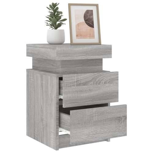 Noćni ormarići s LED svjetlima 2 kom boja hrasta 35x39x55 cm - Sivi hrast sonoma 2 Cijena
