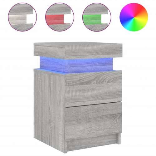 Noćni ormarići s LED svjetlima 2 kom boja hrasta 35x39x55 cm - Sivi hrast sonoma 2 Cijena