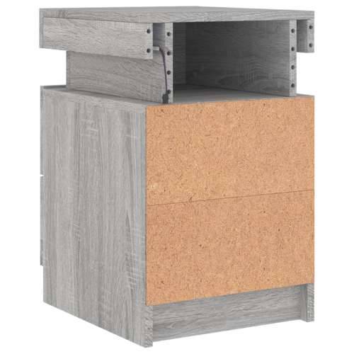 Noćni ormarići s LED svjetlima 2 kom boja hrasta 35x39x55 cm - Sivi hrast sonoma 2 Cijena
