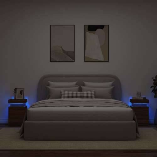 Noćni ormarići s LED svjetlima 2 kom boja hrasta 35x39x55 cm - Smeđi hrast 2 Cijena