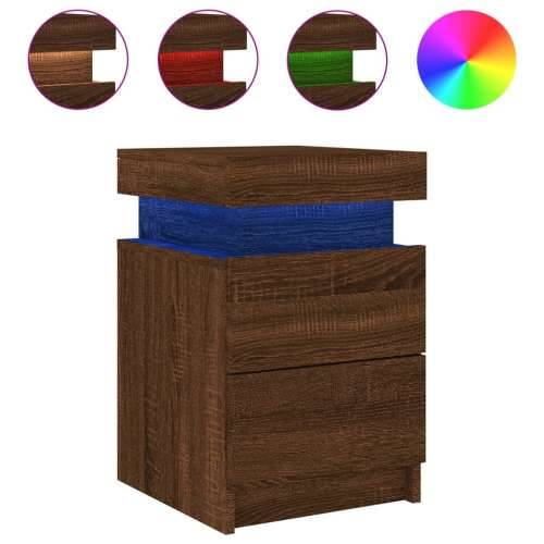 Noćni ormarići s LED svjetlima 2 kom boja hrasta 35x39x55 cm - Smeđi hrast 2 Cijena