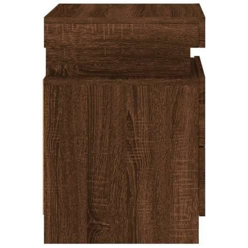 Noćni ormarići s LED svjetlima 2 kom boja hrasta 35x39x55 cm - Smeđi hrast 2 Cijena