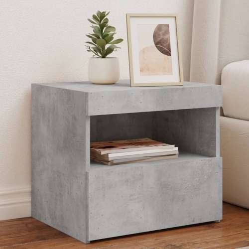 Noćni ormarić s LED svjetlima siva boja betona 50x40x45 cm - Beton siva 1 Cijena