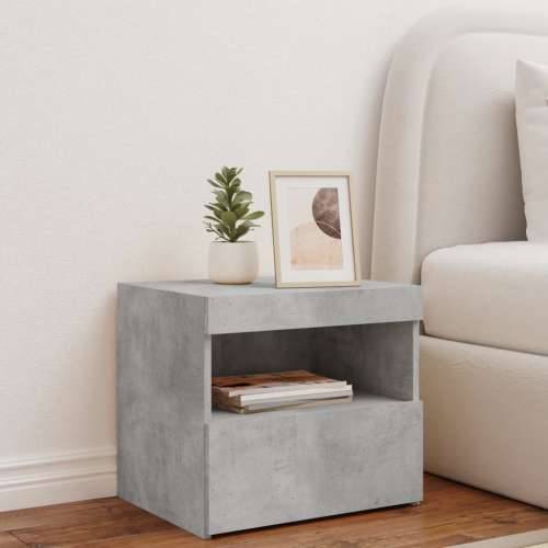 Noćni ormarić s LED svjetlima siva boja betona 50x40x45 cm - Beton siva 1 Cijena