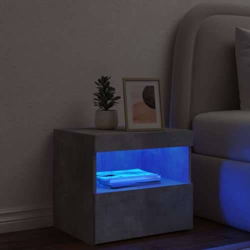 Noćni ormarić s LED svjetlima siva boja betona 50x40x45 cm - Beton siva 1 Cijena