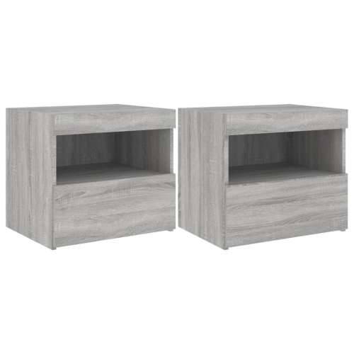 Noćni ormarići s LED svjetlima 2 kom boja hrasta 50x40x45 cm - Sivi hrast sonoma 2 Cijena