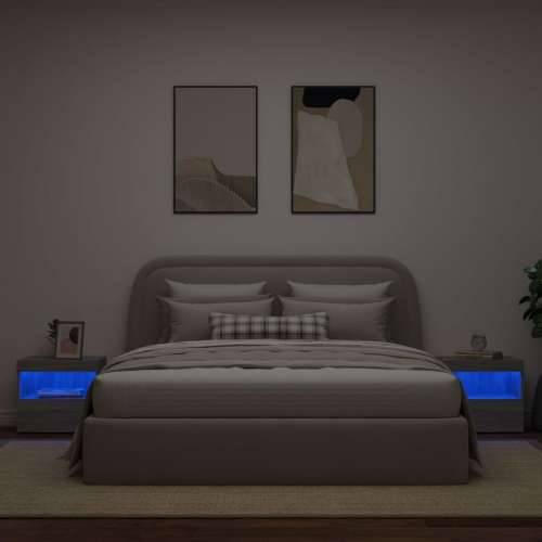 Noćni ormarići s LED svjetlima 2 kom boja hrasta 50x40x45 cm - Sivi hrast sonoma 2 Cijena
