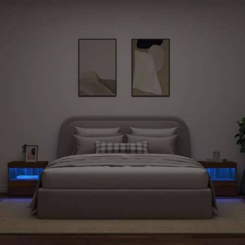 Noćni ormarići s LED svjetlima 2 kom boja hrasta 50x40x45 cm - Smeđi hrast 2 Cijena
