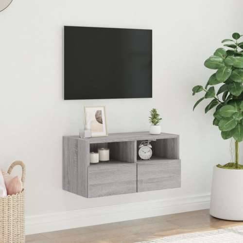 Zidni TV ormarić boja hrasta 60x30x30 cm od konstruiranog drva - Sivi hrast sonoma 1 60 cm Cijena