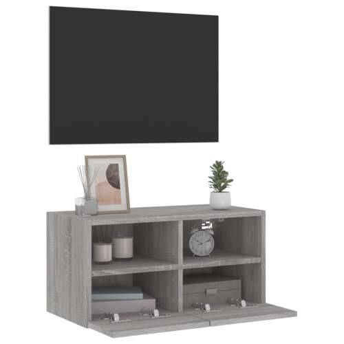 Zidni TV ormarić boja hrasta 60x30x30 cm od konstruiranog drva - Sivi hrast sonoma 1 60 cm Cijena