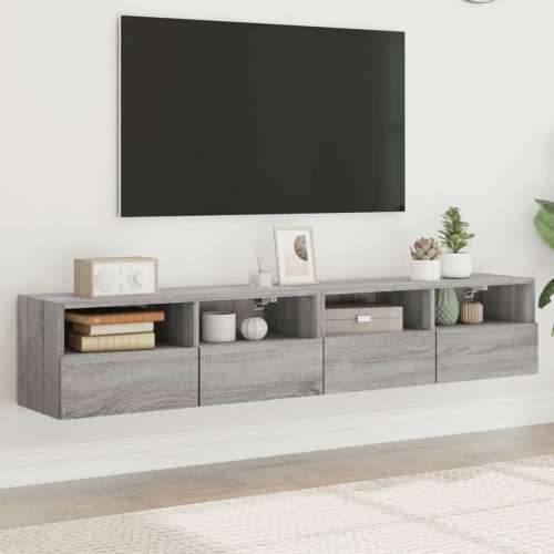Zidni TV ormarići 2 kom siva boja hrasta 80 x 30 x 30 cm drveni - Sivi hrast sonoma 2 80 cm Cijena