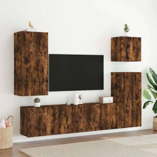 Zidni TV ormarići 2 kom boja dimljenog hrasta 80x30x41 cm - Dimljeni hrast 2 80 cm Cijena