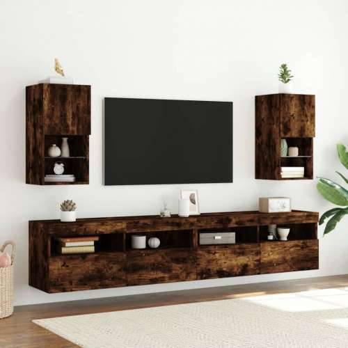 TV ormarići s LED svjetlima 2 kom boja hrasta 30,5x30x60 cm - Dimljeni hrast 2 60 cm 30.5 cm Cijena