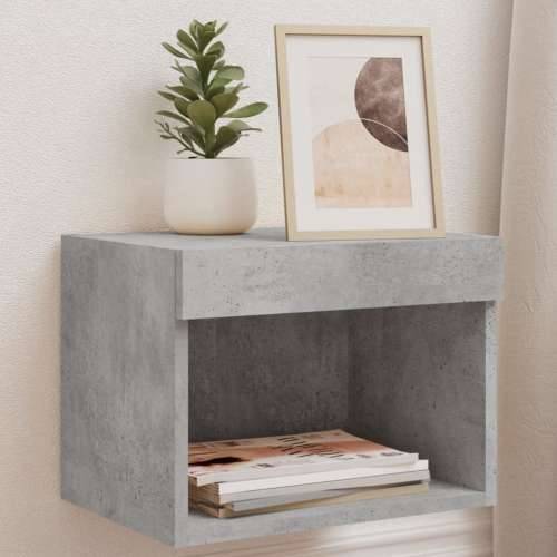 Noćni ormarić s LED svjetlima zidni siva boja betona - Beton siva 1 40 cm Cijena
